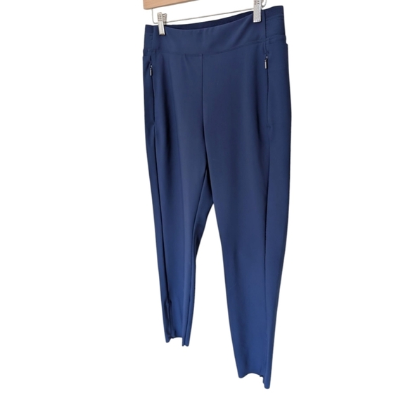 Athleta Stellar Tight Pants Enchanted Blue Ankle Zippers Women's size 12 Petite - Picture 5 of 14